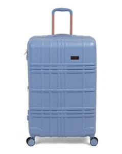 JESSICA SIMPSON 18in Light Blue Jewel Plaid Hardside Carry-on Spinner - Picture 1 of 4