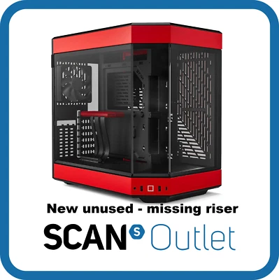 HYTE Y60 Case, Red, Mid Tower Chassis w/ Tempered Glass Windows, 3x 120mm Flow F - Image 1 of 4