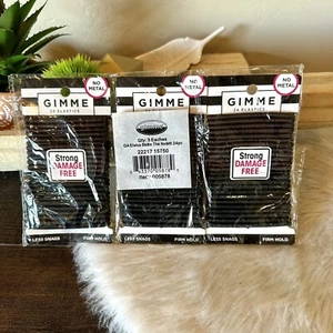 Bandas elásticas para el cabello GIMME sin metal negras paquete de 3 72 sujeción firme total sin metal - Imagen 1 de 1
