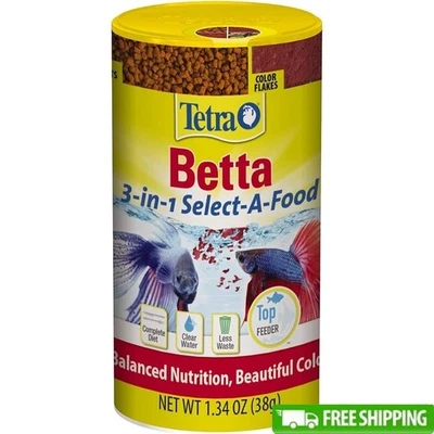 Alimento equilibrado para peces Betta 3 en 1 copos pellets camarones potenciador de la nutrición diaria Foto 1 de 4