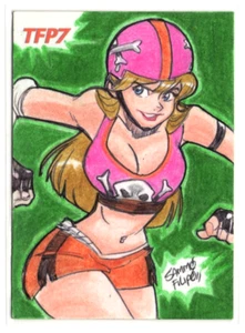 2022 5finity TFP7 Dangerous Derby Dames Sammo Filipo 1/1 Sketch Card - Picture 1 of 2