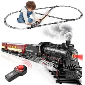 Train Set for Boys, Alloy Remote Control Train Sets with Steam Locomotive, - Picture 1 of 7