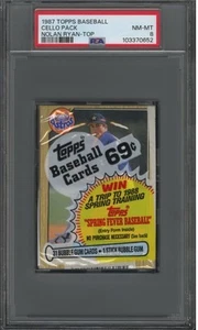 1987 Topps Baseball Cello Pack Nolan Ryan On Top PSA 8 NM-MT 0652 - Bild 1 von 2