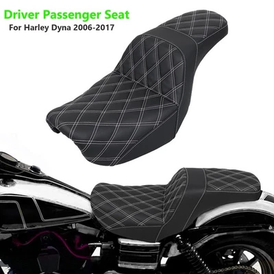 Driver Passenger Seat Fit For Harley Dyna Street Fat Bob Super Glide 2006-2017 - Image 1 of 4