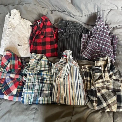 Boys Long Sleeve Button Snap Shirts Lot 16 Pieces Fall Winter Size 5 T - Image 1 of 3