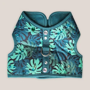 I Love You Dog Harness Tropical Teal Bedazzled Rhinestone Mesh Pet Vest | Sz. XS - Picture 1 of 8