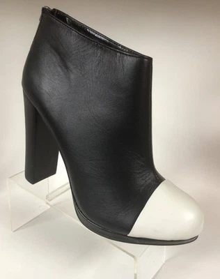 Botines VICTORIA'S SECRET negros con puntera blanca plataforma tobillo (talla 8 B) Foto 1 de 4