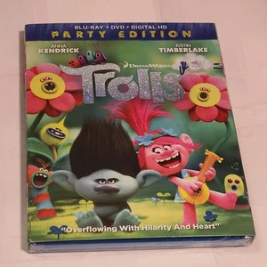 Trolls Blu-ray + DVD Party Edition 3-Disc Justin Timberlake New Sealed - Picture 1 of 2