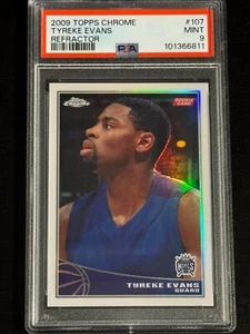 2009 Topps Chrome Refractor Tyreke Evans RC /500 PSA MINT 9 (pop:12, higher:7) - Picture 1 of 2