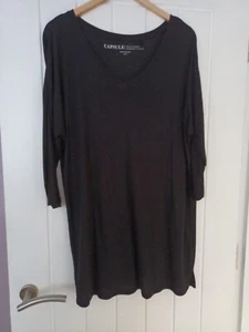 Capsule Lovely Long Tunic Stretchy Top Black Size 12 BNWOT - Picture 1 of 6