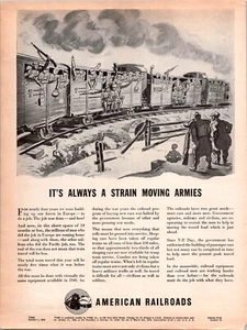 ANNUNCIO STAMPA VINTAGE 1945 FERROVIE AMERICANE VAGONI FERROVIARI EPOCA SECONDA GUERRA MONDIALE - Foto 1 di 1