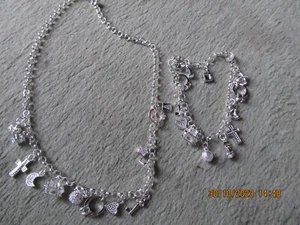 Bettelarmband Kettenset Glitzer ( Kette u. Armband ) - Bild 1 von 4