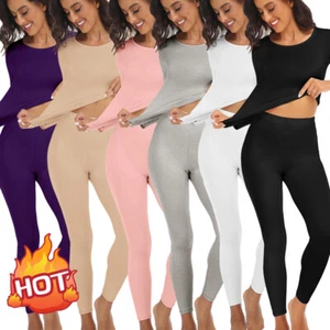 Thermal Underwear for Women Long Johns Base Layer Cold Weather Warm Tops Bottom - Picture 1 of 20
