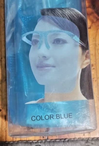 Women's Blue Protective Face Shield with Glasses - Picture 1 of 6