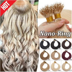 THICK 200S 1G Nano Ring 100% Remy Human Hair Extensions Micro Loop Beads Blonde - Picture 1 of 28