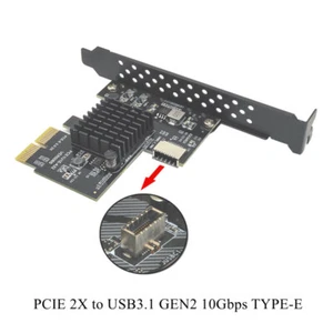 PCIe to USB 3.1 Gen2 Type E Front Panel Socket Adapter Card for Motherboard - Picture 1 of 5
