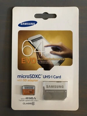 Samsung 64GB Micro SDXC UHS-I Card With Adapter  - Image 1 of 3