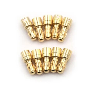 10Pair 3.5mm Gold-plated Bullet Banana Plug Connector Male And Female S-sh - Picture 1 of 6