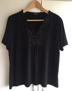 Soul Collection ladies womens black viscose top size M / L 🖤 - Picture 1 of 6