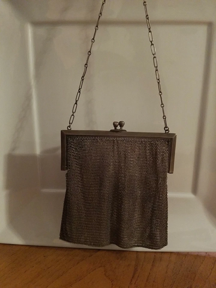 Art Deco Era Sterling silver Evening purse Whiting and Davis, Mesh Bag chainmail - Image 1 of 4