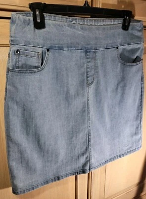 Falda lápiz vaquera elástica azul claro Chadwick's of Boston para mujer talla 14 Foto 1 de 4