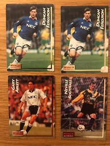 4 EVERTON MERLIN ULTIMATE, 1995-96 CARDS FERGUSON.SOUTHALL ABLETT - Picture 1 of 2
