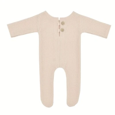 Macacão adereços de fotografia bebê recém-nascido menina menino roupas infantis botão - Imagem 1 de 4