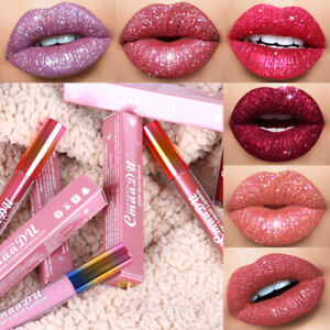 Women Liquid Lipstick Lip Gloss Shiny Waterproof Laser Holographic Moisturizin