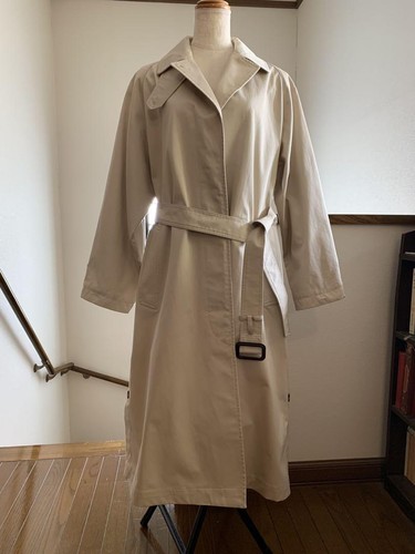 Max Mara WEEKEND trench coat beige con cintura cotone giacca lunga taglia S dal Giappone