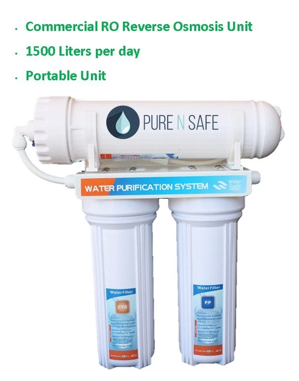 COMMERCIAL PORTABLE TAP WATER REVERSE OSMOSIS RO DESALINATION PLANT RO 1500 LPD - Image 1 of 1