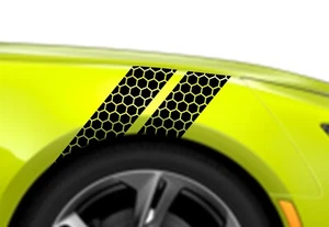 New HONEYCOMB 4" Fender Hash Bar vinyl Racing Stripes Decal (Fits Chevy CAMARO) - Picture 1 of 23