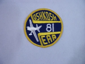 Vintage 1981 EAA Oshkosh WI Air Show Patch Experimental Aircraft Ass. Flugzeug Pilot - Bild 1 von 2