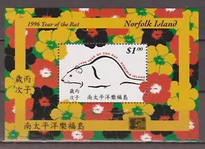 Norfolk Island 1996 Chinese New Year of the Rat/China '96 Sheet SG MS619a MNH - Picture 1 of 1