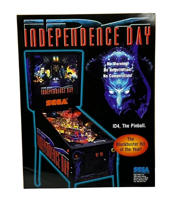 SEGA Independence Day Pinball Flyer Original 90s Promo Game Art Alien Vintage - Image 1 of 4