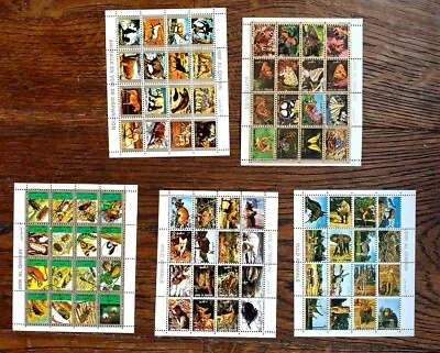 GB UAE 1972 UMM AL-QUAIWAIN WILD ANIMAL BUTTERFLIES 80 MICROSTAMPS =5 MINISHEETS - Image 1 of 4