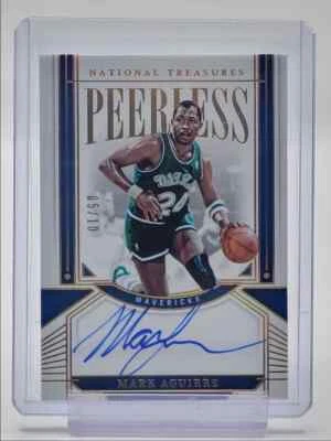 MARK AGUIRRE 2023-24 NATIONAL TREASURES PEERLESS GOLD HOLO AUTO 05/10 - Image 1 of 2