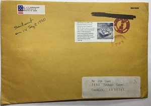 1990 US MARIETTA GEORGIA LARGE COVER WITH IMPERF 45C 20TH ANNIVERSARY STAMP - Picture 1 of 4