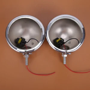 Pair 4.5'' 4-1/2 Inch LED Fog Passing Light Housing Holder FOR HARLEY CHROME NEW - Picture 1 of 12