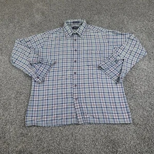 VTG JC Penney Shirt Mens Large Blue Long Sleeve Button Up Flannel 90s Y2K Retro - Picture 1 of 10