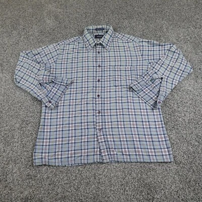 VTG JC Penney Shirt Mens Large Blue Long Sleeve Button Up Flannel 90s Y2K Retro - Image 1 of 4