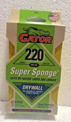 Gator 220 Grit - Súper esponja muy fina para acabado de paneles de yeso Foto 1 de 2