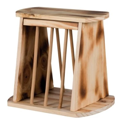 Trixie Hay Manger Natural Wooden Free-Standing Flamed Rack Feeder & Hinged Lid - Image 1 of 4