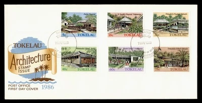 DR WHO 1986 TOKELAU FDC ARCHITECTURE CACHET COMBO M61556 - Image 1 of 2