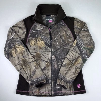 Game Winner Jacket Women’s Medium Green/Brown Camo Realtree Fleece Hunting Coat - Image 1 of 4
