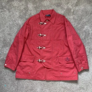 Polo Ralph Lauren Men's Fireman Toggle Jacket Coat Red Size L Large Vintage - Picture 1 of 17