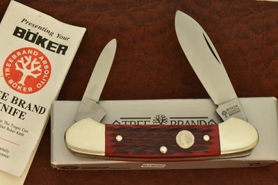 VINTAGE BOKER TREE BRAND SOLINGEN GERMANY RED JIGGED BONE CANOE KNIFE (26879) - Image 1 of 4