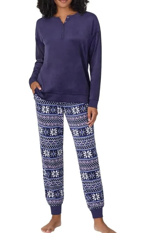 Nautica Ladies' 2 Piece PJ Set Blue Size.XL. BG