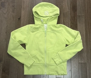 Damen LULULEMON Neongelb Full Zip Kapuze Activewear Sweatshirt Gr. XS/S - Bild 1 von 6