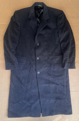 Винтажный монгольский кашемир пальто мужской черный или уголь серый размер 44L - Изображение 1 из 4