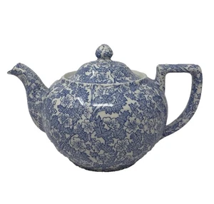 Vintage Burgess & Leigh Burgess Chintz Teapot Blue And White Floral - England - Picture 1 of 19